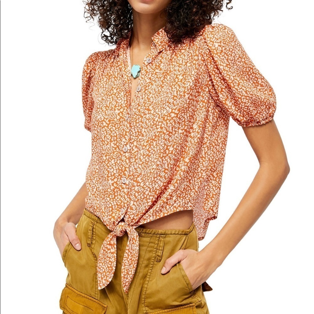 Free People Celia Printed Top Size S